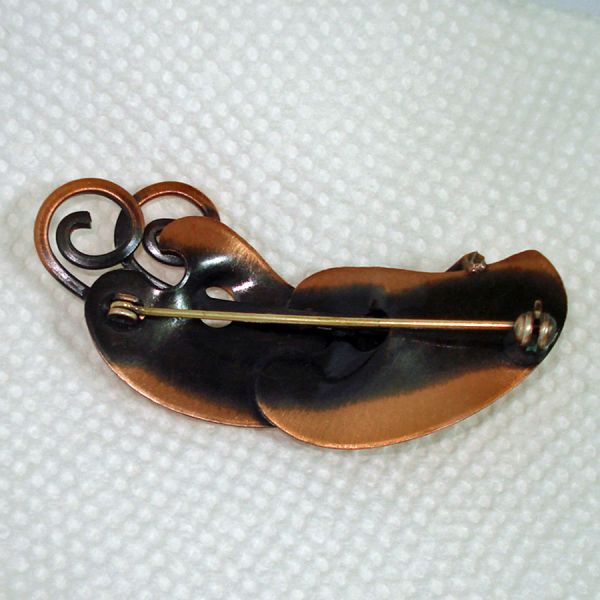 Rame' Modernist Copper Brooch Pin #3