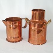 Solid Copper Pitcher and Milk Can Vase Utensil Holder