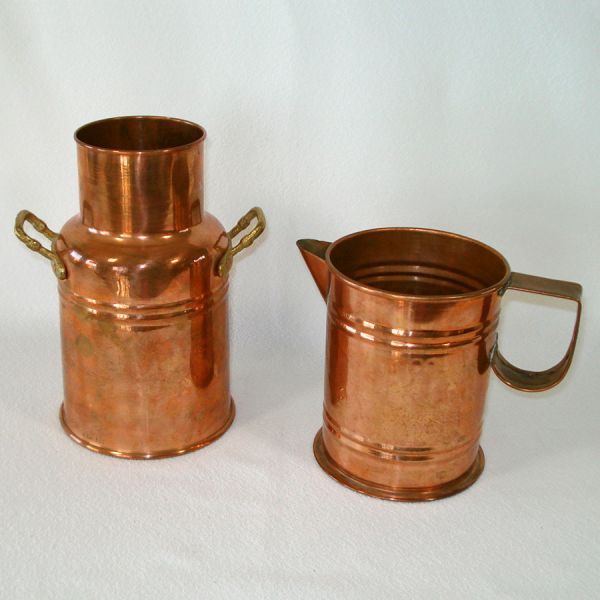 Solid Copper Pitcher and Milk Can Vase Utensil Holder #2