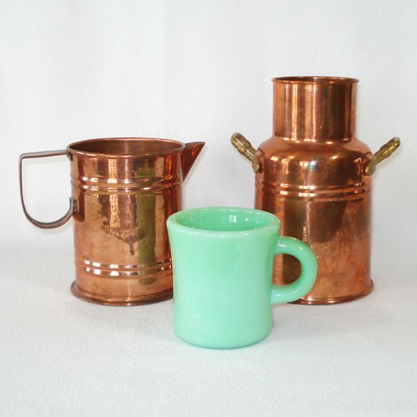 Solid Copper Pitcher and Milk Can Vase Utensil Holder #3