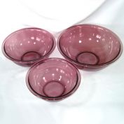 Pyrex Cranberry Visions Mixing Nesting Bowls Set