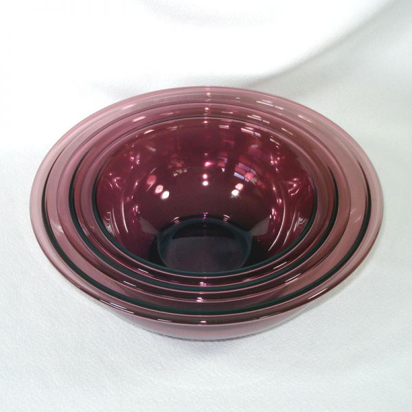 Pyrex Cranberry Visions Mixing Nesting Bowls Set #2