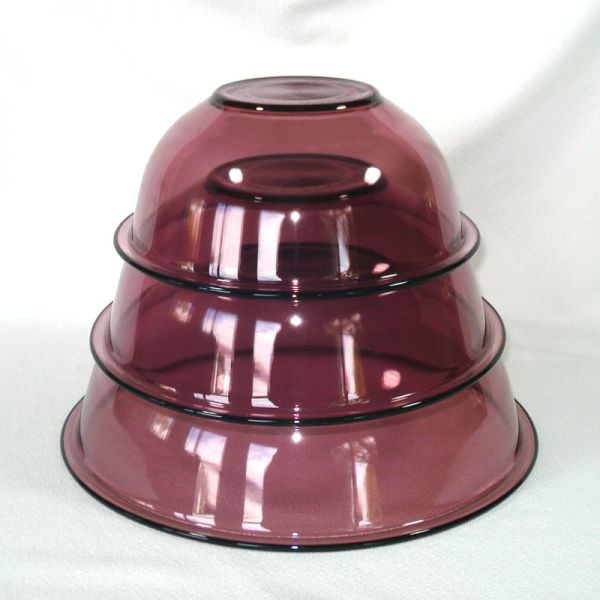 Pyrex Cranberry Visions Mixing Nesting Bowls Set #3