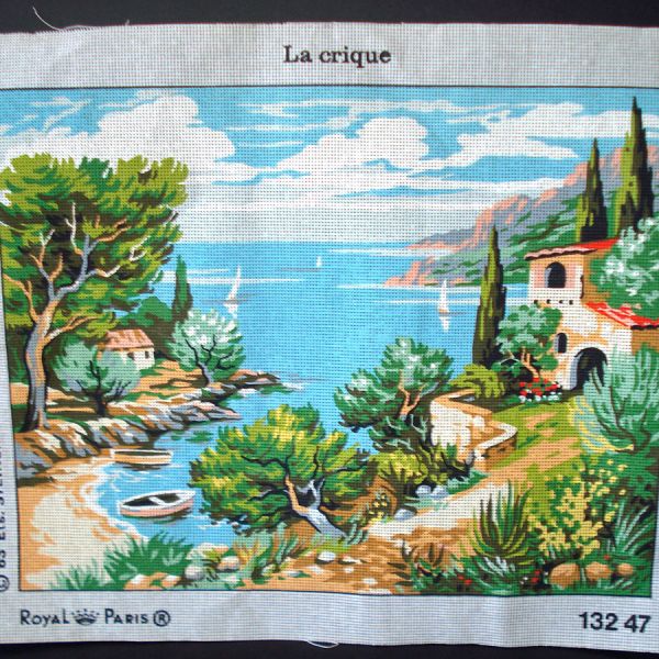 Seaside Scene Royal Paris Needlepoint Canvas To Finish #2