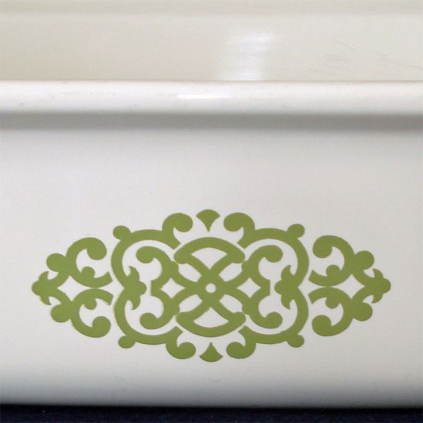 Corning Ware Green Macrame Open Roaster Pan 1973 #3