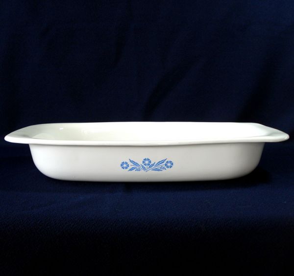 Corning Ware Blue Cornflower Rectangular Roaster in Cradle #4