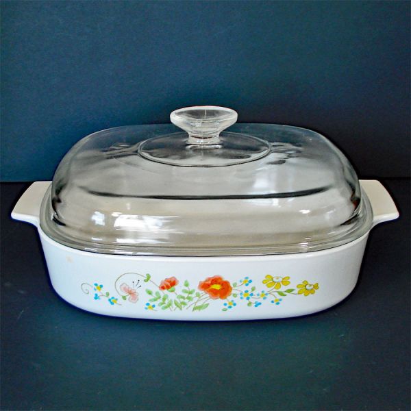 Corning Wildflower 2.5 Quart Covered Casserole Baking Dish
