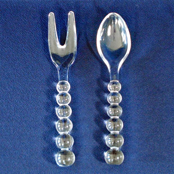 Imperial Candlewick Crystal Fork and Spoon Salad Server Set
