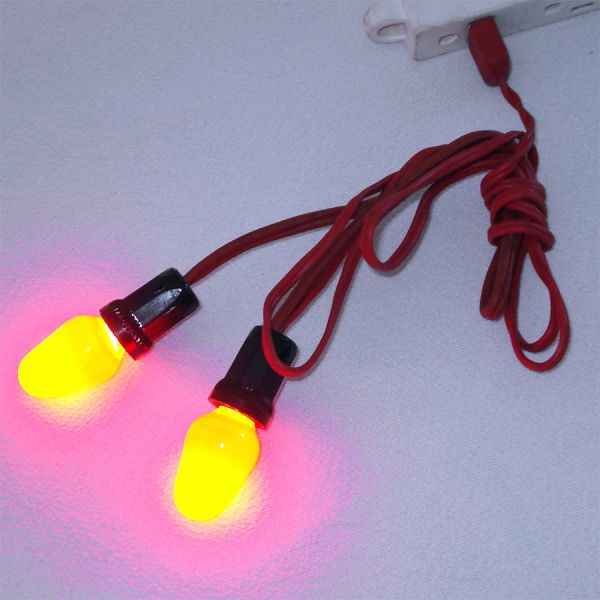 Replacement Double Red C7 Christmas Light Cord for Wreaths, Bells #2