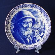 Boch Freres Belgium Delft Old Fisherman Wall Plate