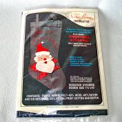 Edna Looney Denim Santa Christmas Stocking Needlework Kit