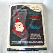 Edna Looney Denim Santa Christmas Stocking Needlework Kit Clearance