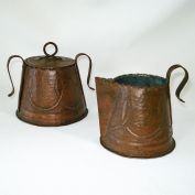 Dewson Arts Crafts Hammered Copper Creamer Sugar Set