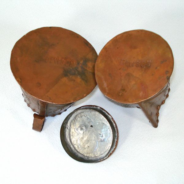 Dewson Arts Crafts Hammered Copper Creamer Sugar Set #2