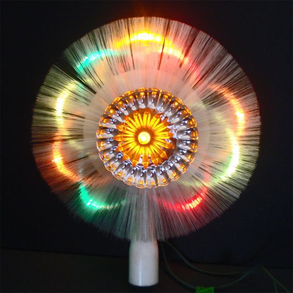 Doubl Glo Fiber Optic Lighted Halo Christmas Tree Topper In Box #3