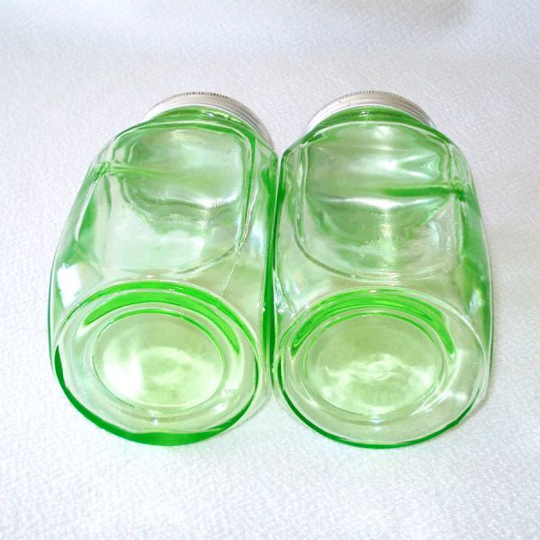 Hoosier Green Glass Storage Canister Jars Depression Era #3