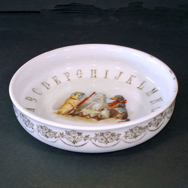 Antique Bavarian Child's ABC Dish with Animal Musicians #2