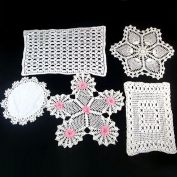 6 Vintage Hand Crocheted Doilies