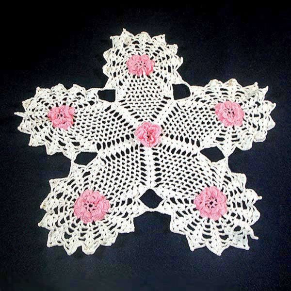 6 Vintage Hand Crocheted Doilies #3