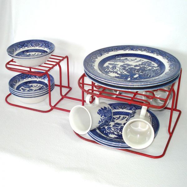 Red Rubbermaid Vinyl Wire Dish and Plate Storage Rack