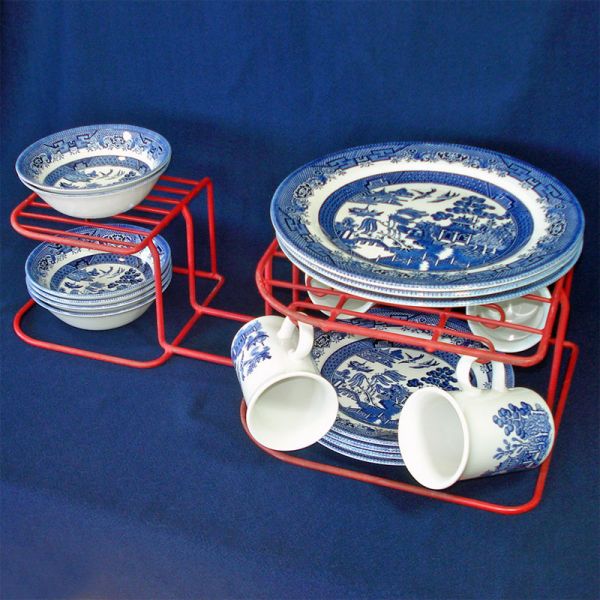 Red Rubbermaid Vinyl Wire Dish and Plate Storage Rack #3