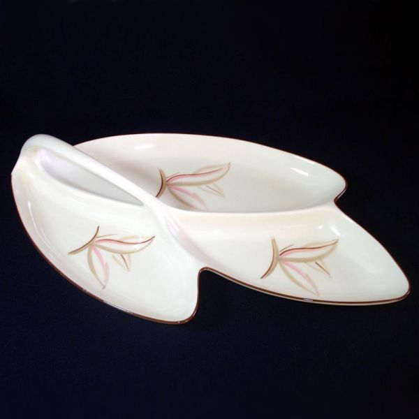Winfield China Dragon Flower 3 Section Large Leaf Relish Dish Clearance #3