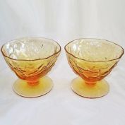 Seneca Driftwood Casual 2 Amber Sherbet Champagne Glasses