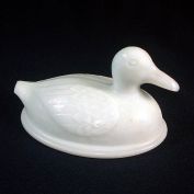 Kemple Milk Glass Lid For Covered Duck Dish