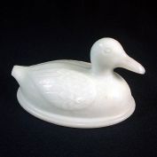 Kemple Milk Glass Lid For Covered Duck Dish Clearance