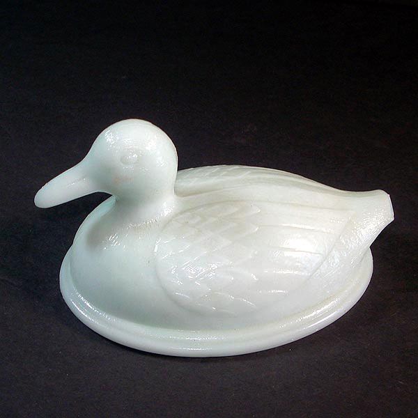 Kemple Milk Glass Lid For Covered Duck Dish Clearance #2