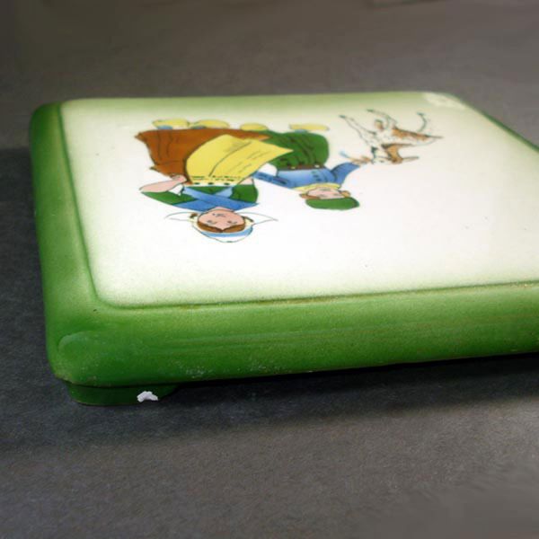 German Tile Trivet Hand Painted Dutch Children Goat Clearance #4