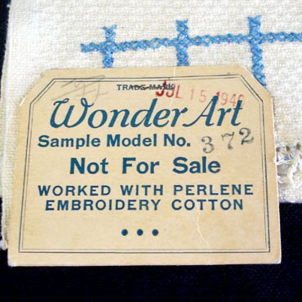 1940 Salesman Sample Embroidered Dutch Boy Fingertip Guest Towel #3