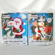 Design Works 2 Christmas Felt Needlecraft Kits Santa Snowman