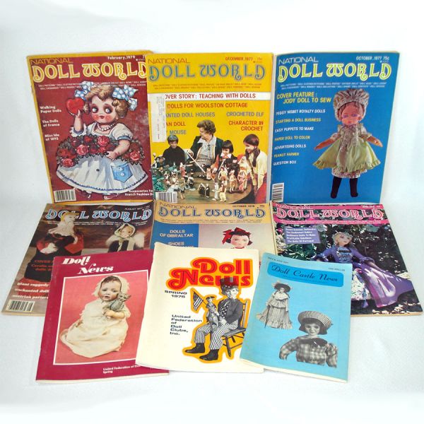 Doll World and Doll News Magazines 9 Issues 1970s Clearance