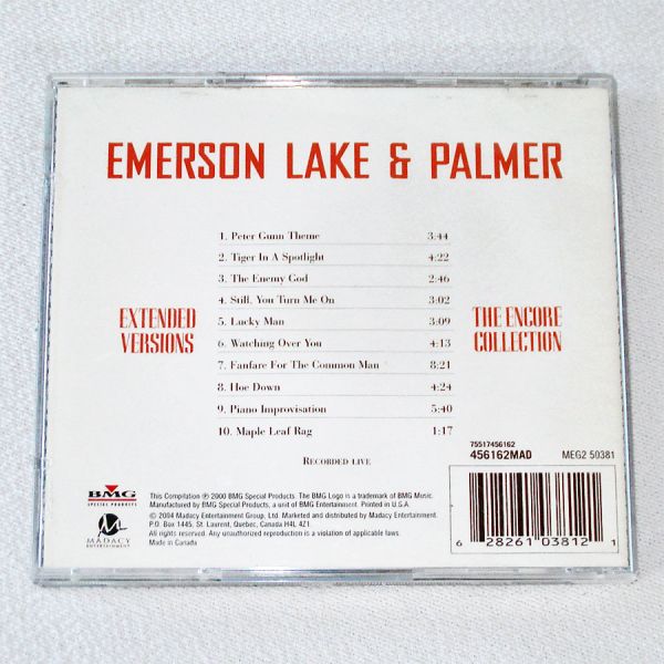 Emerson Lake & Palmer Extended Versions Encore Collection CD #2