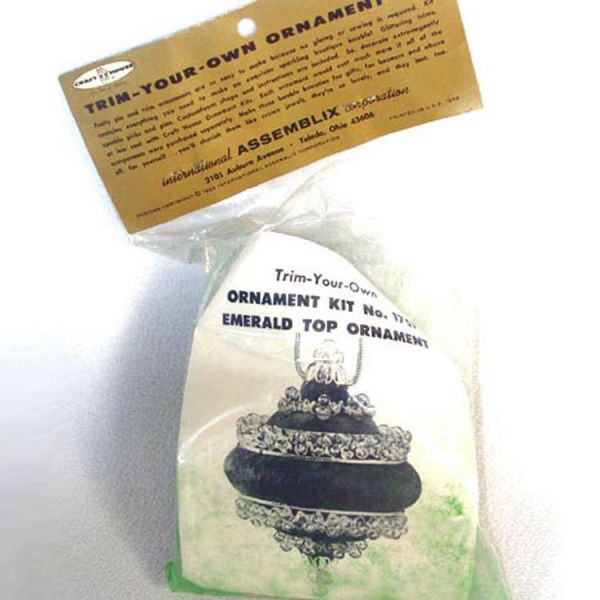 1969 Emerald Top Pin Beaded Christmas Ornament Craft Kit MIP Clearance #2