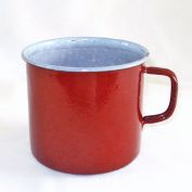 Brown Enamel Graniteware Oversize Coffee Mug