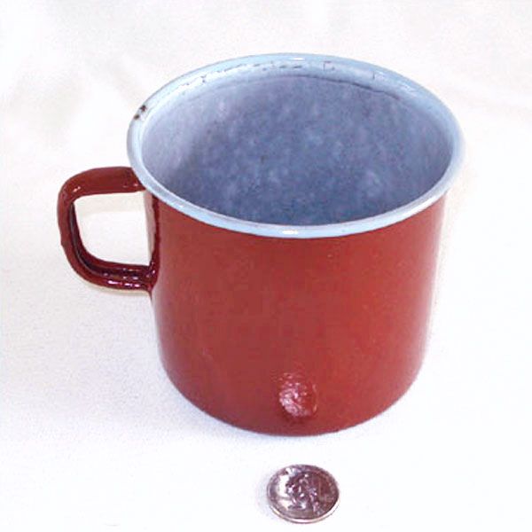 Brown Enamel Graniteware Oversize Coffee Mug #4