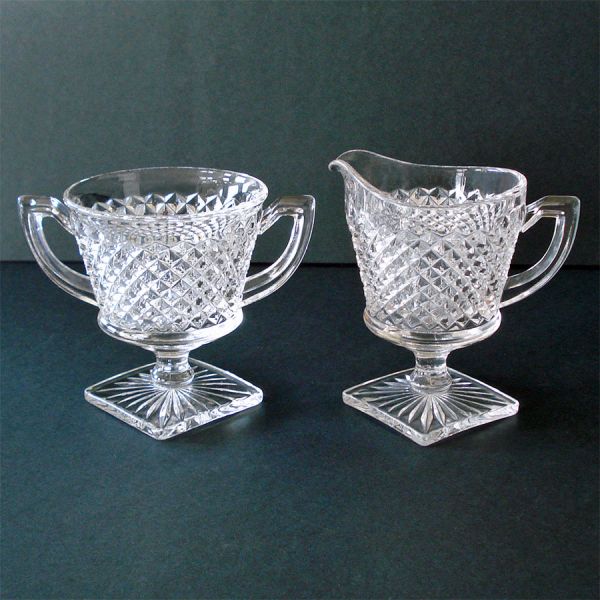 Westmoreland English Hobnail Creamer and Sugar Bowl