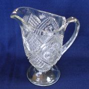 Indiana Juno Double Pinwheel EAPG Glass Pitcher