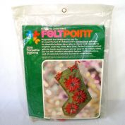 Feltpoint Poinsettia Christmas Stocking Needlework Stitchery Kit Clearance