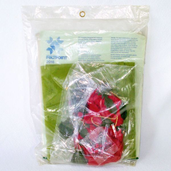 Feltpoint Poinsettia Christmas Stocking Needlework Stitchery Kit #3