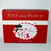 Fitz and Floyd Christmas Flurry Folk Cookie Platter Boxed