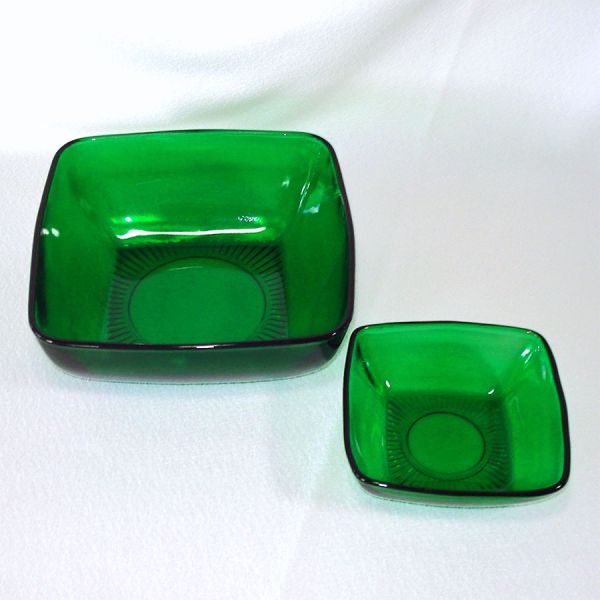 Anchor Hocking Charm Forest Green Salad, Dessert Bowls #2