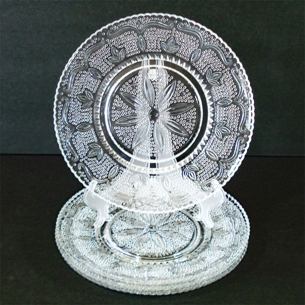 Federal Heritage Crystal Dinner Plates, Set of 4 Mint