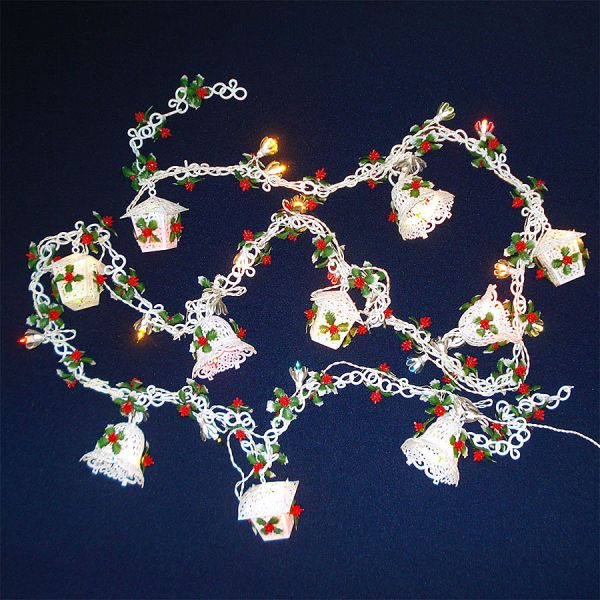 Soft Plastic Filigree 1960s Christmas Garland Light String