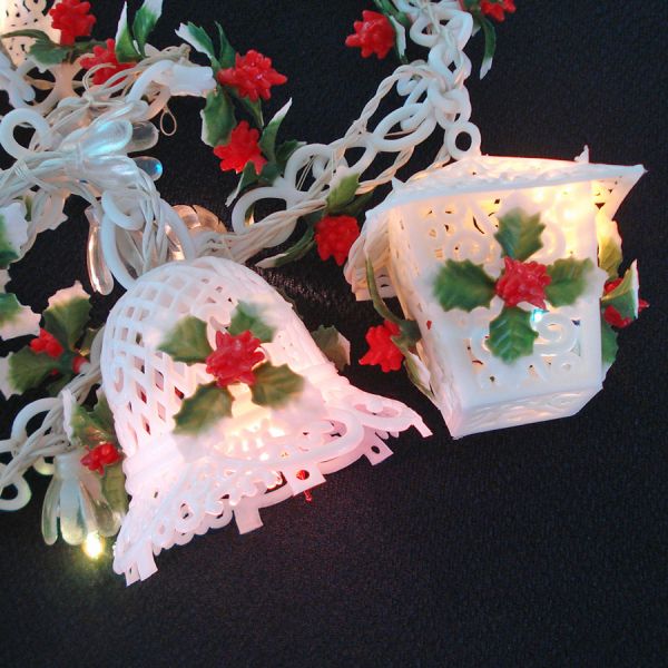 Soft Plastic Filigree 1960s Christmas Garland Light String #3