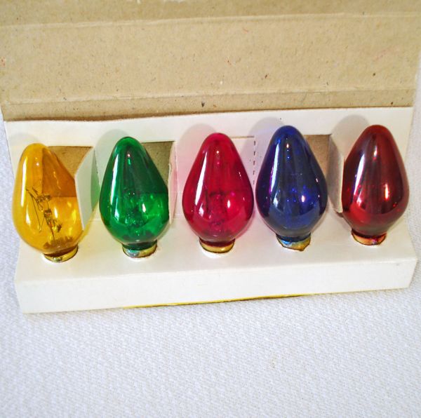 Vintage Christmas C7 Light Bulbs Noma Twinkle, Figural Flame Shape #2