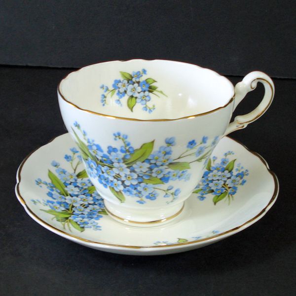 Forget-Me-Nots English Bone China Cup and Saucer Set Clearance