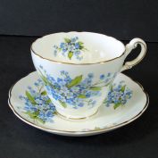 Forget-Me-Nots English Bone China Cup and Saucer Set Clearance